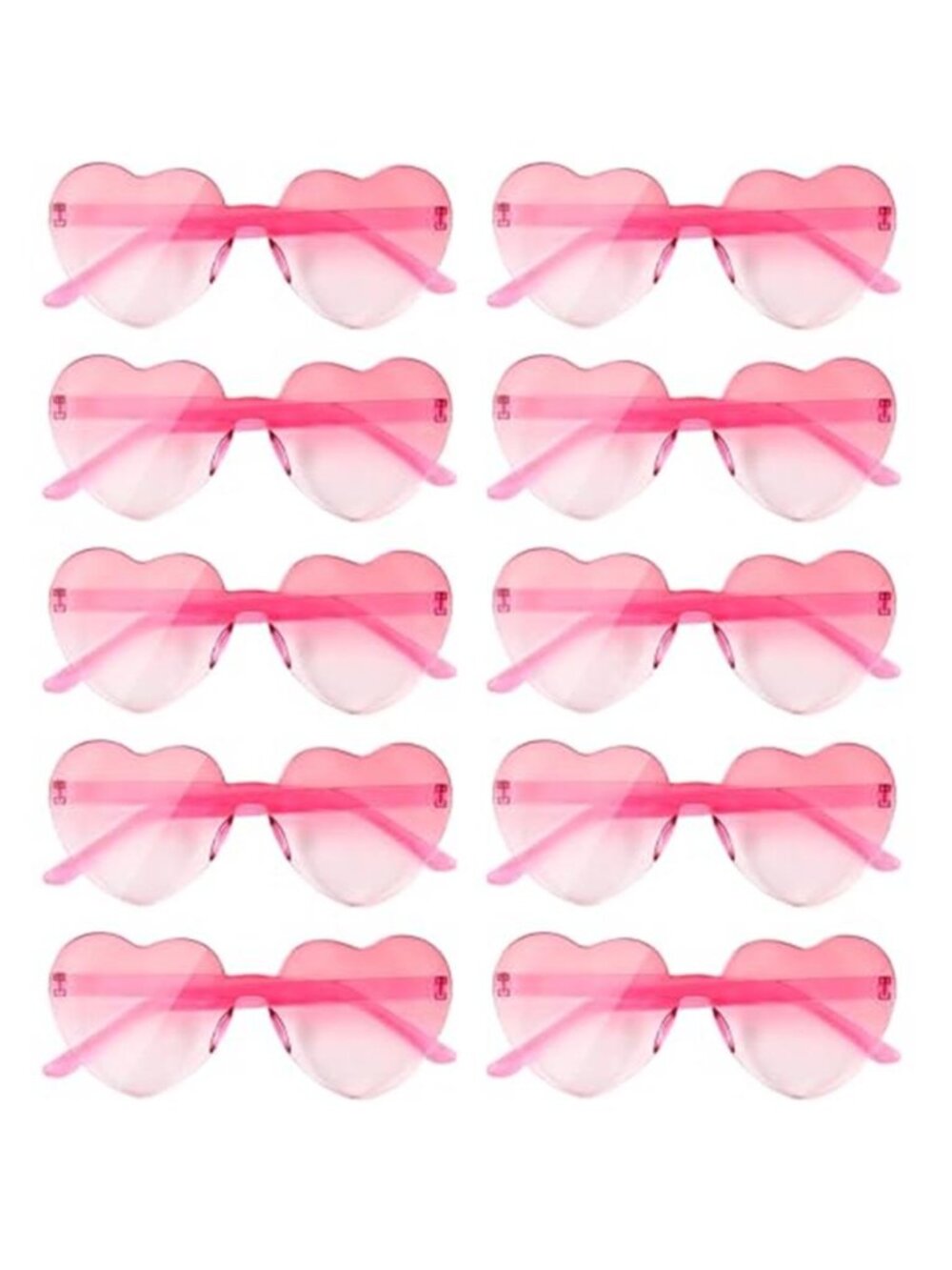 10 Pairs Heart Sunglasses Women Rimless Heart Shaped Sunglasses Candy Brides